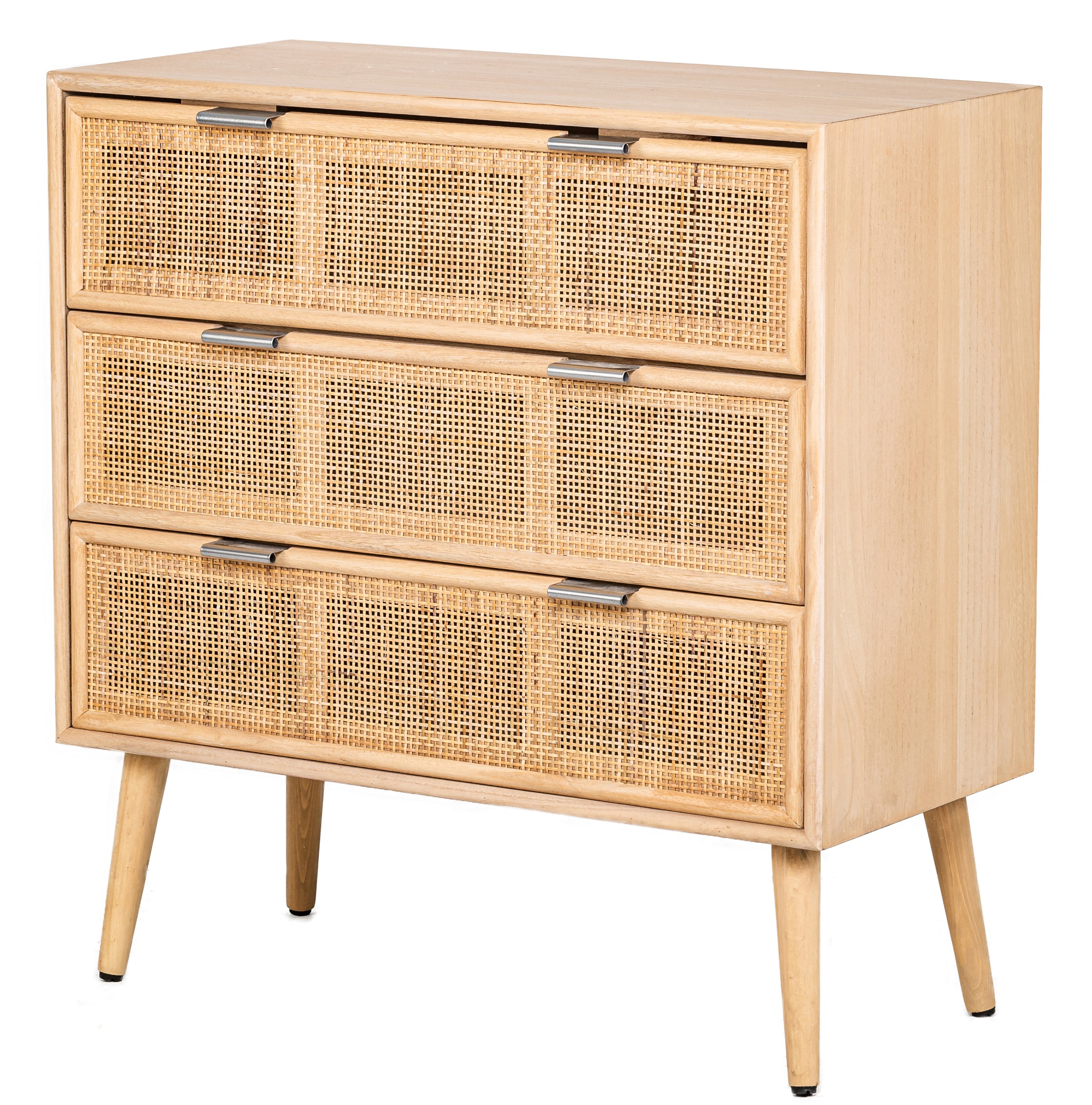Commode 3 tiroirs, bois et rotin, MANILLA, NORDLYS
