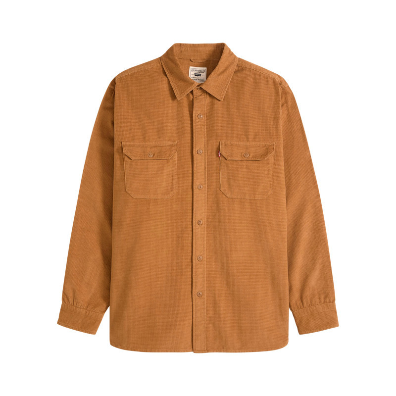 Chemise en coton camel à coupe droite pourvue d'un col à revers, LEVI'S