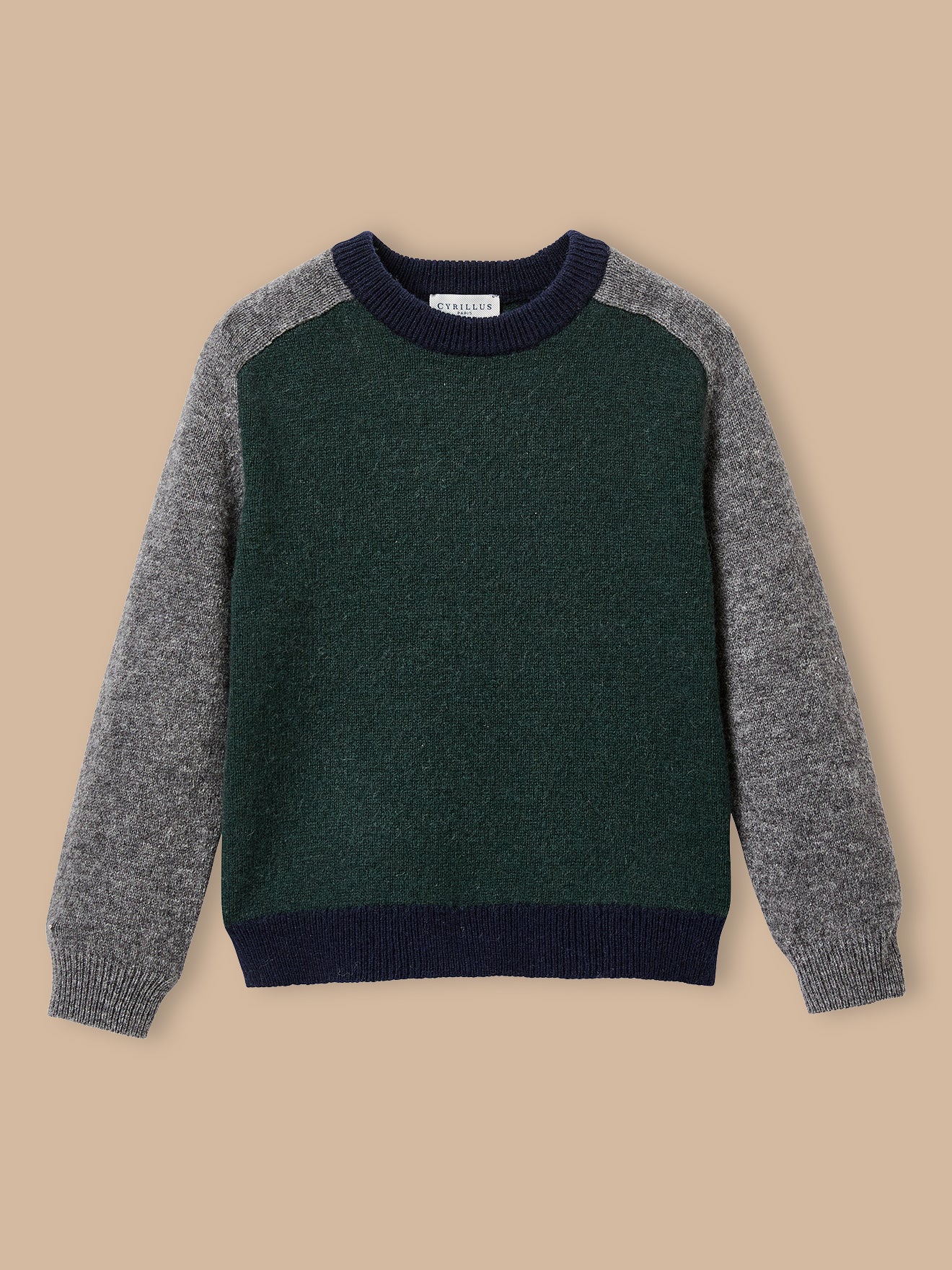 Pull colorblock en laine, CYRILLUS