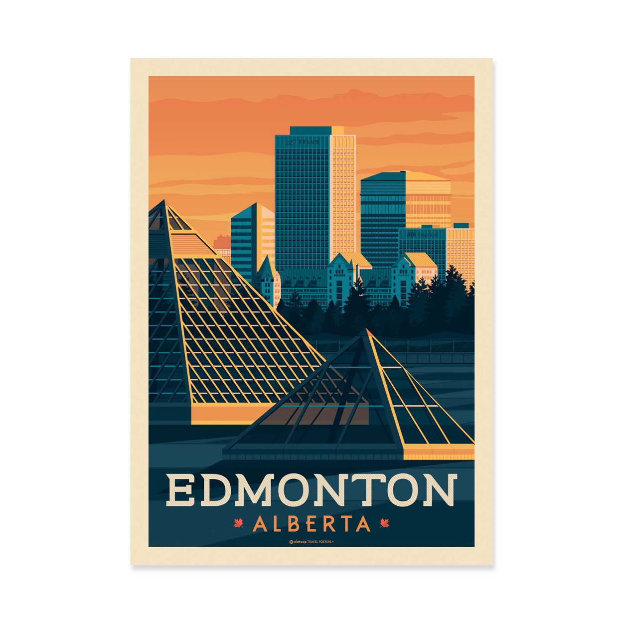 Affiche d'art - Edmonton - Olahoop Travel Posters, WALL EDITIONS