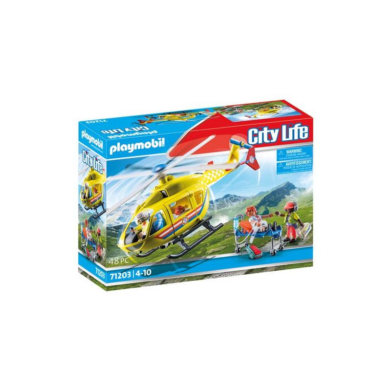 Playmobil 71203 hélicoptère de secours- city action - les secours - city  action ville & métiers Playmobil