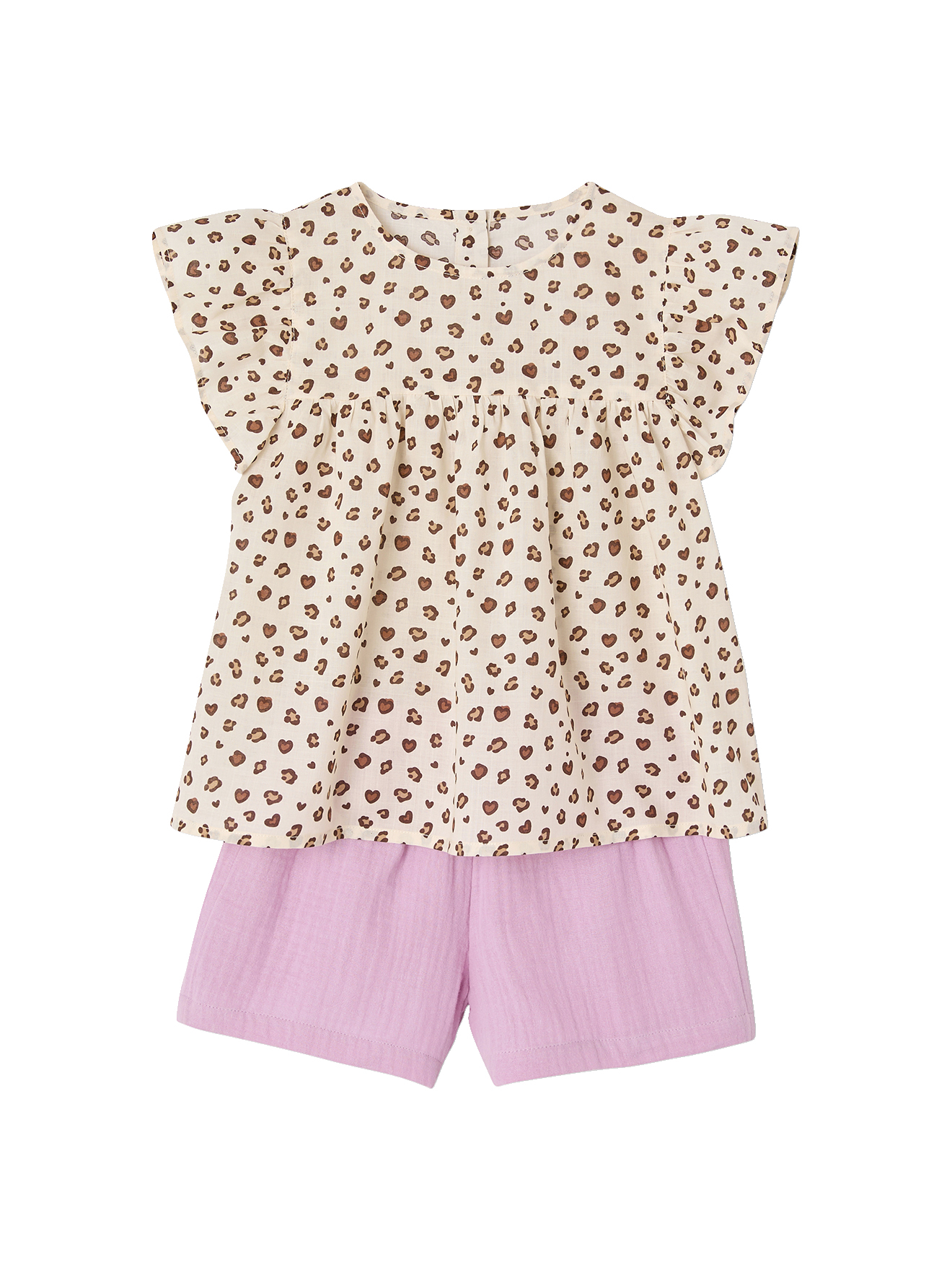 Ensemble blouse imprimée et short en gaze de coton, VERTBAUDET