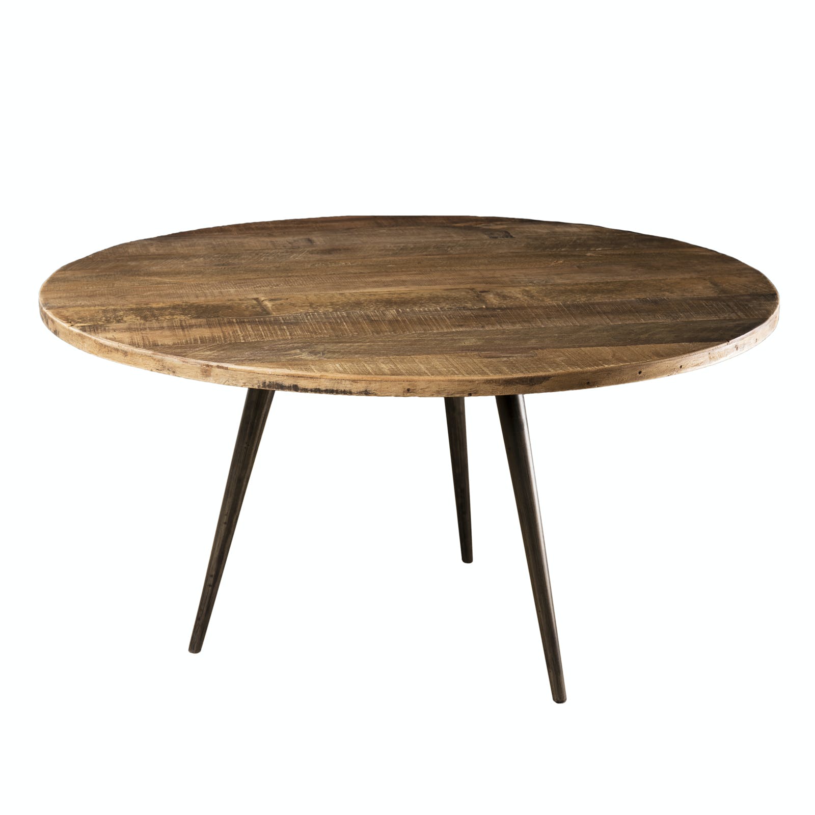 Table d'appoint ronde teck recyclé métal GM SWING, PIER IMPORT