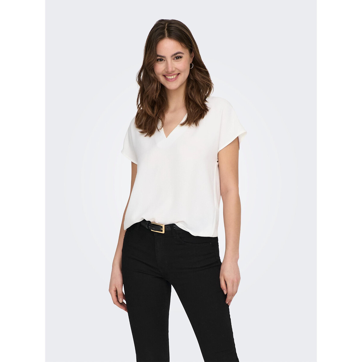 V-neck short sleeve blouse Jdy | La Redoute