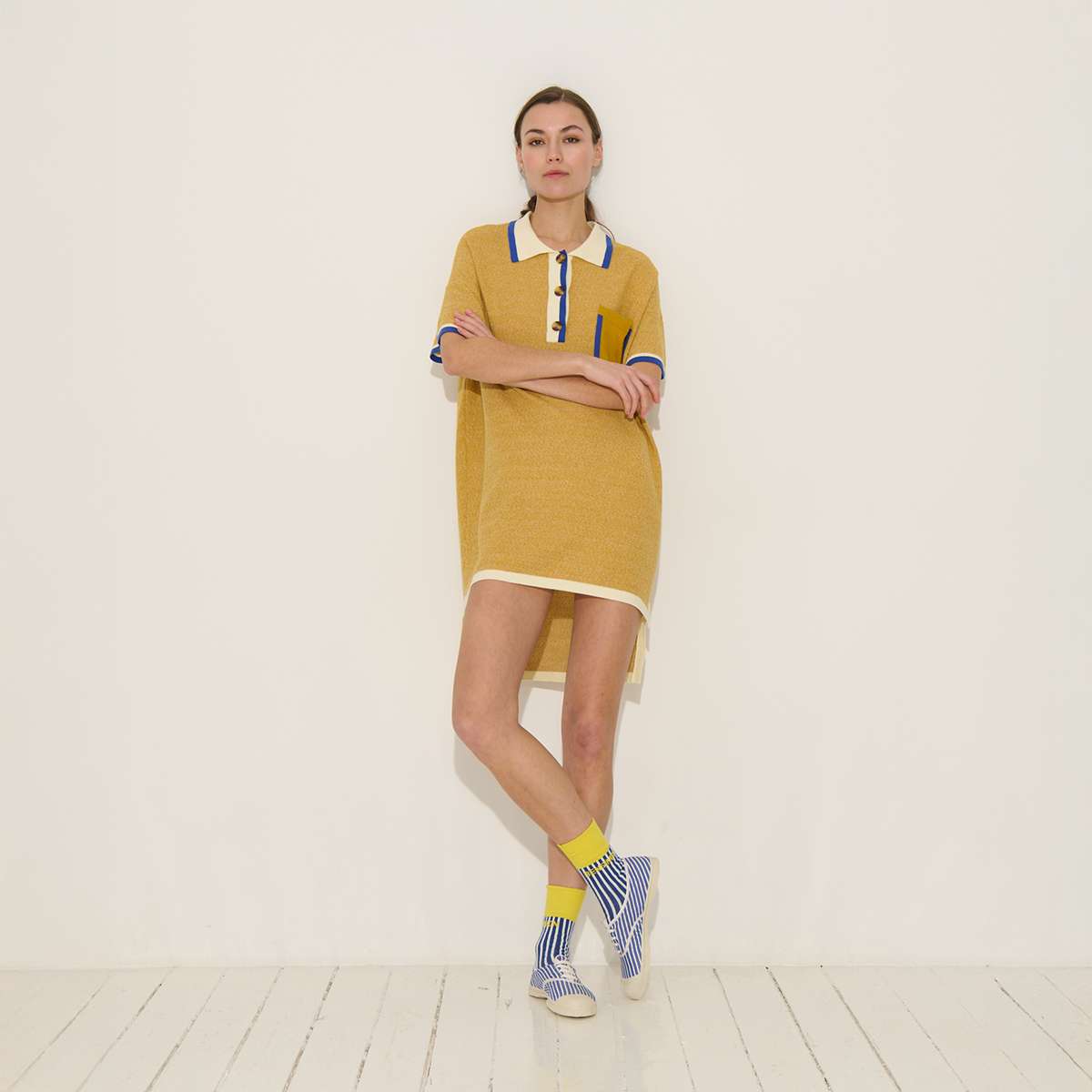 Robe polo courte en coton et lin PETERSON, BENSIMON