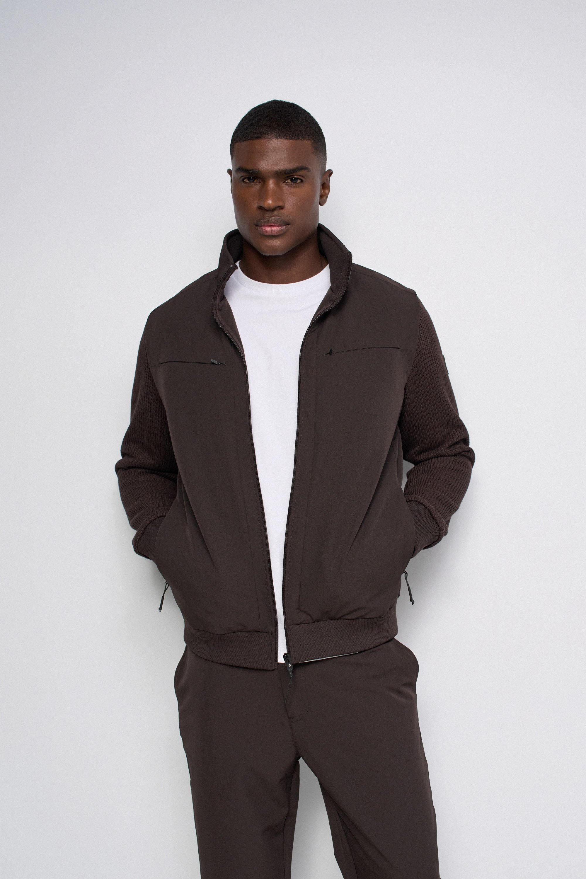 BLOUSON EN MATIÈRES MIXTES, SALSA JEANS