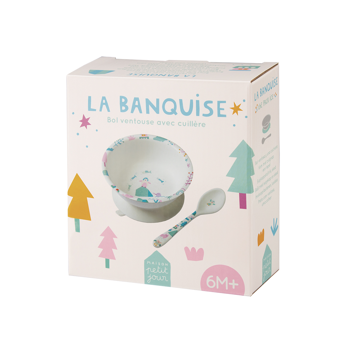 Bol ventouse avec cuillère LA BANQUISE, PETIT JOUR