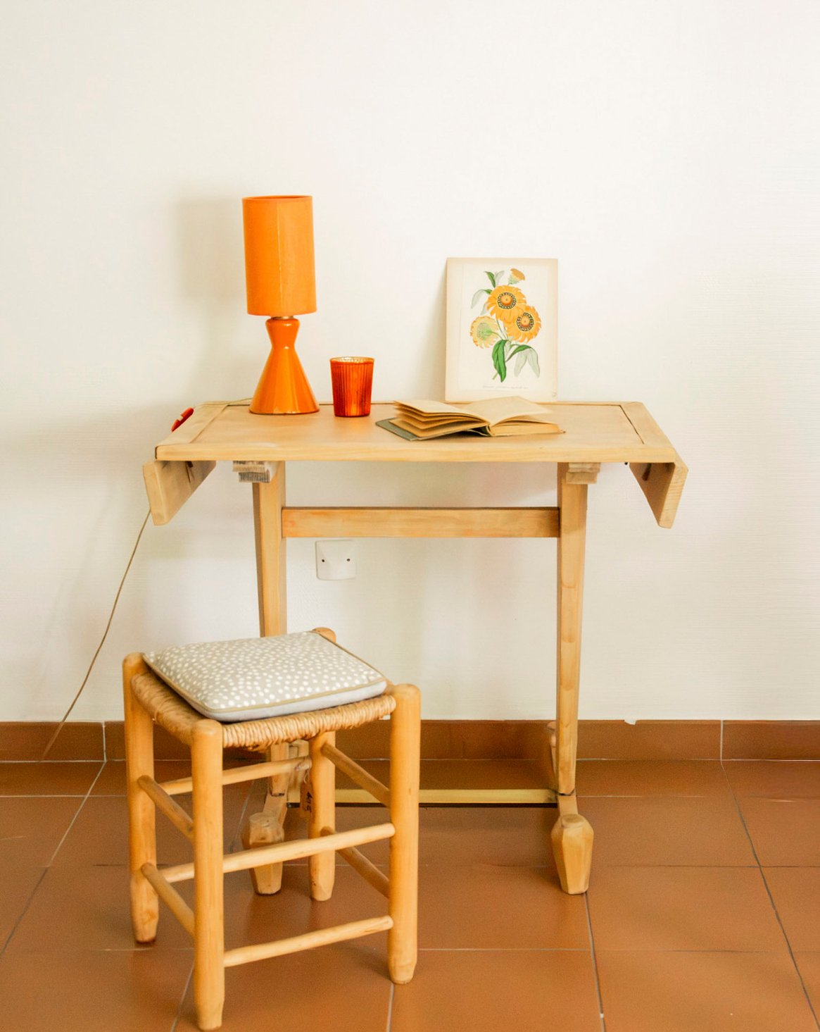 Table à manger bistro en bois à rabats Denise N°1362 - Bon état, DEBONGOUT