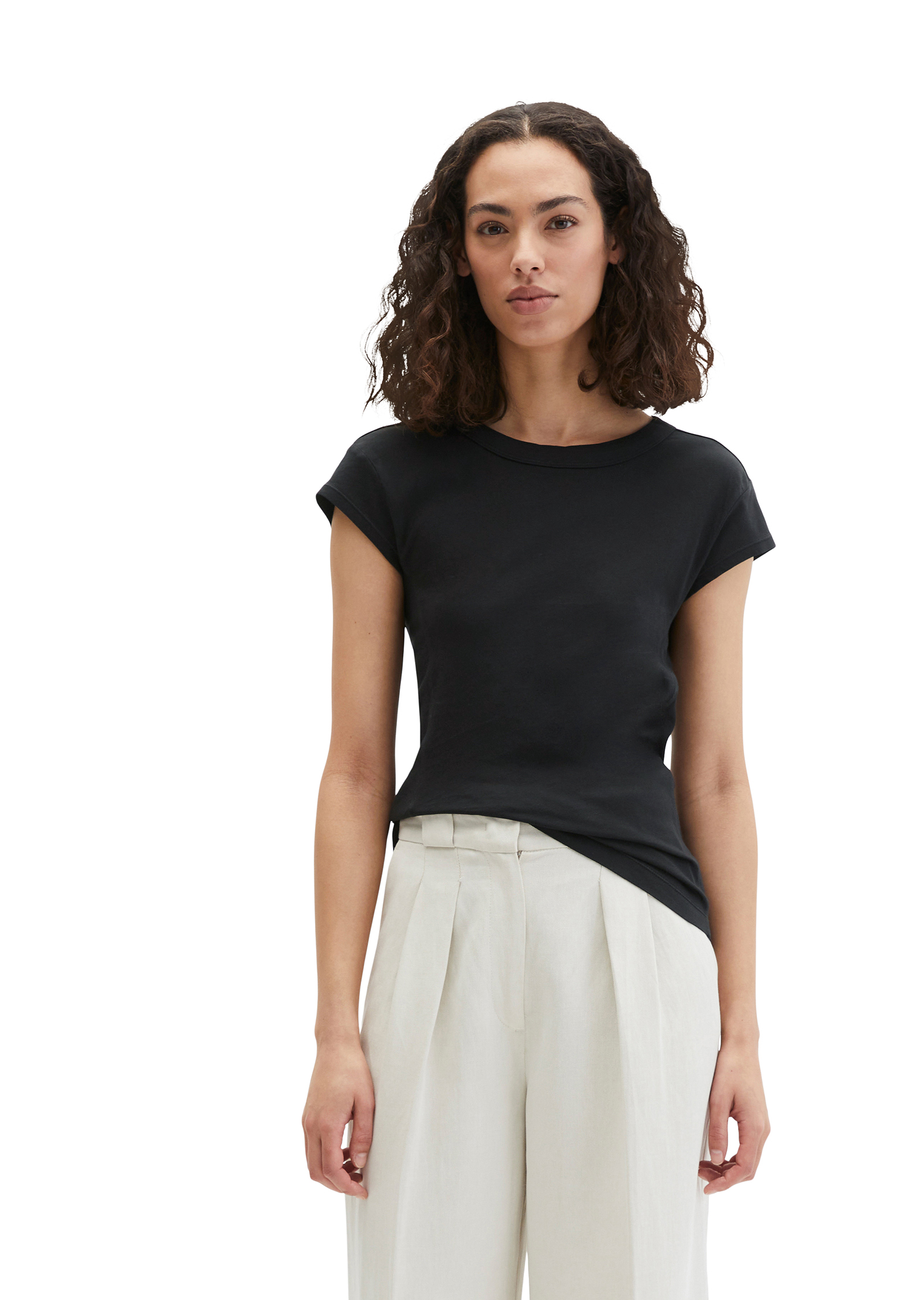 T-shirt slim en coton organique, MARC O'POLO