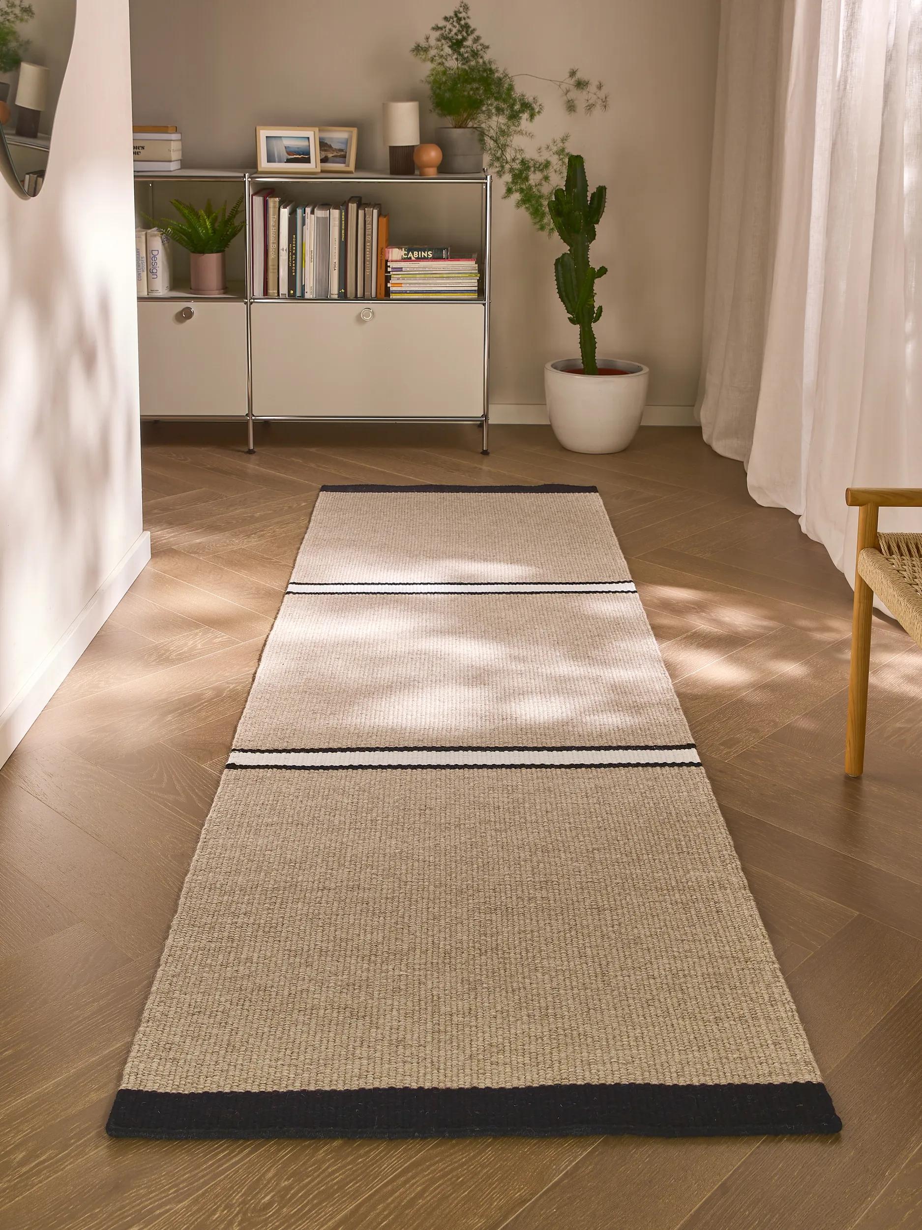Tapis de couloir en laine tissé main LIVIO, BENUTA
