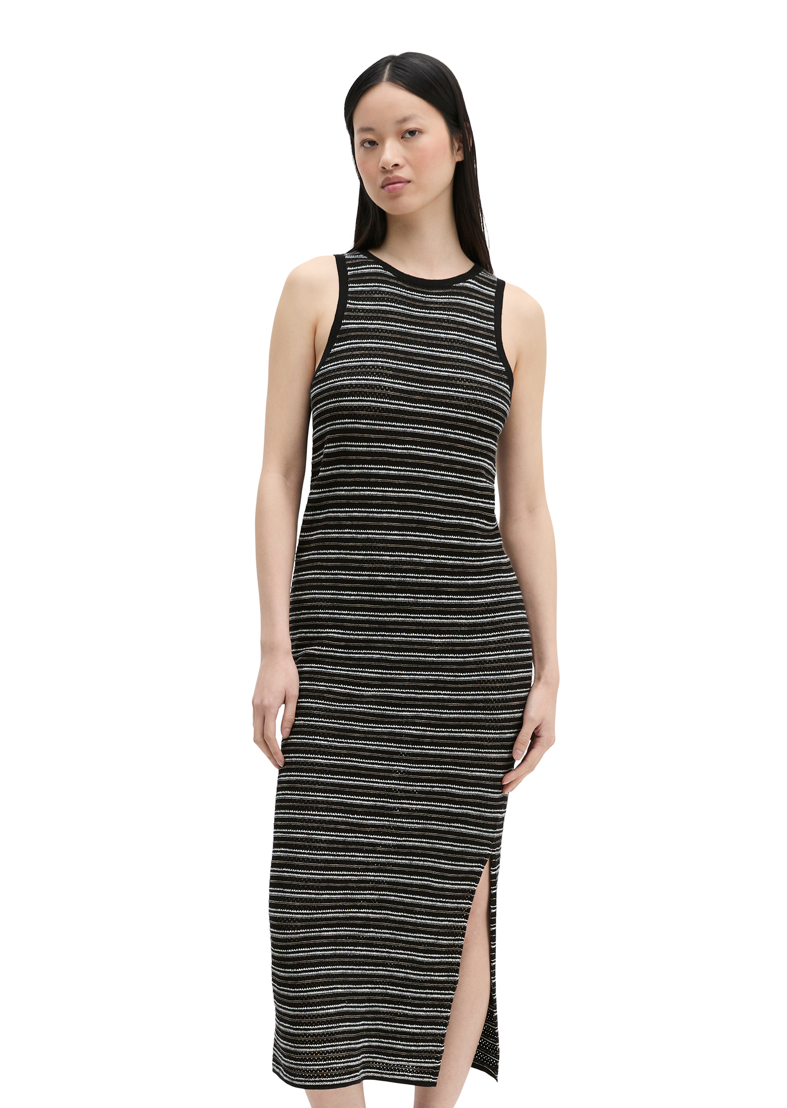 Robe ajourée slim en coton et lin mélangés, MARC O'POLO