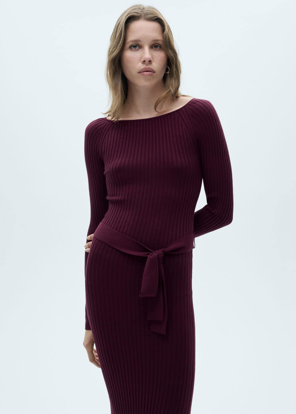 Robe en maille côtelée mango cheap