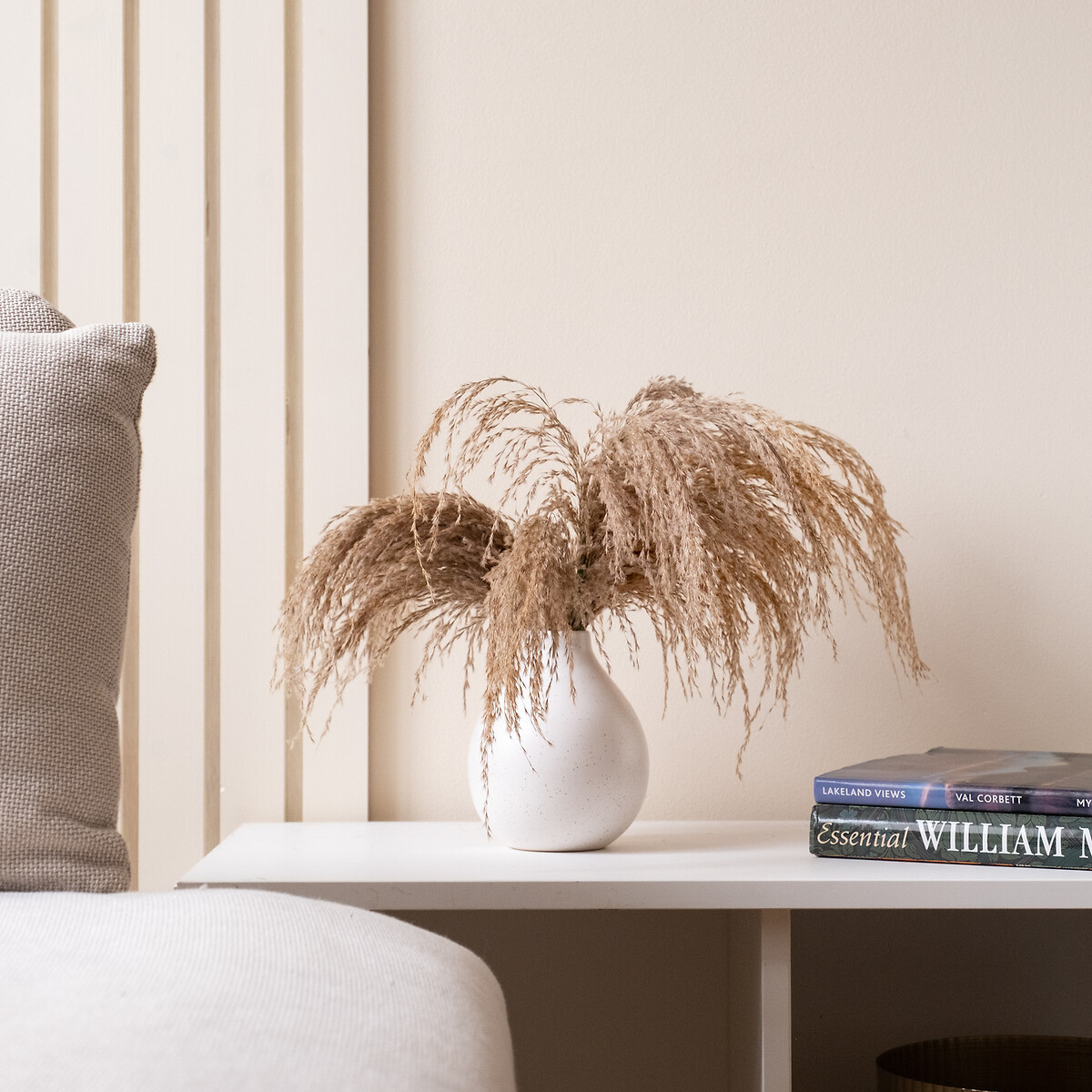 Pampas in white vase, natural, So'home | La Redoute