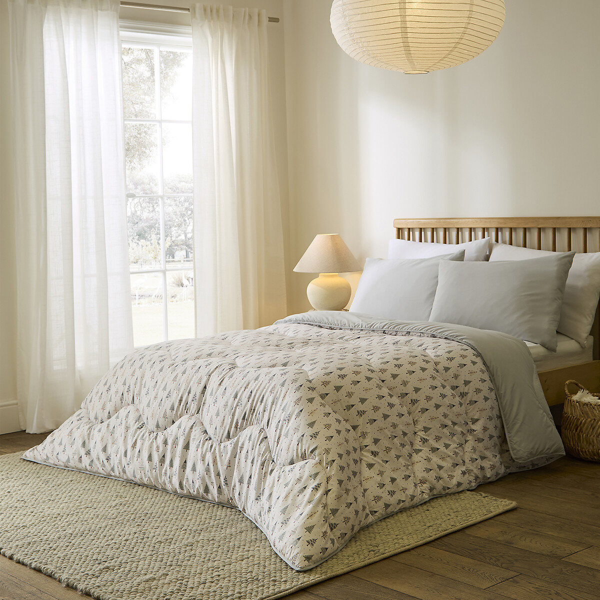 10.5 Tog Coverless Duvet And Pillowcase Set Christmas Trees, NIGHT LARK