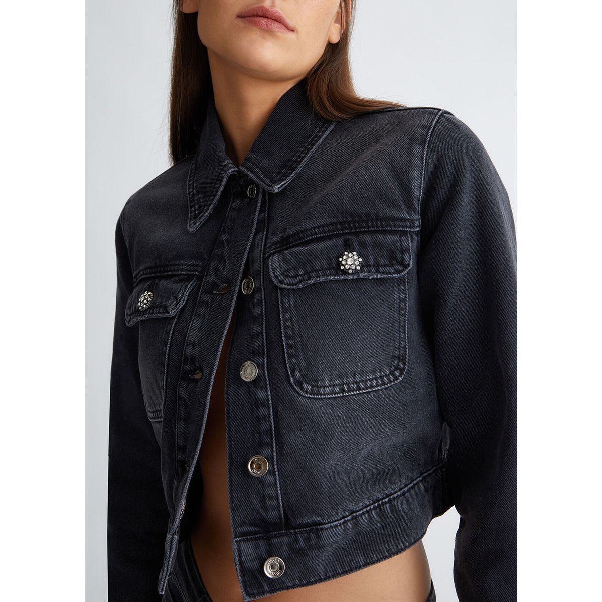 Veste jean noir femme hot sale