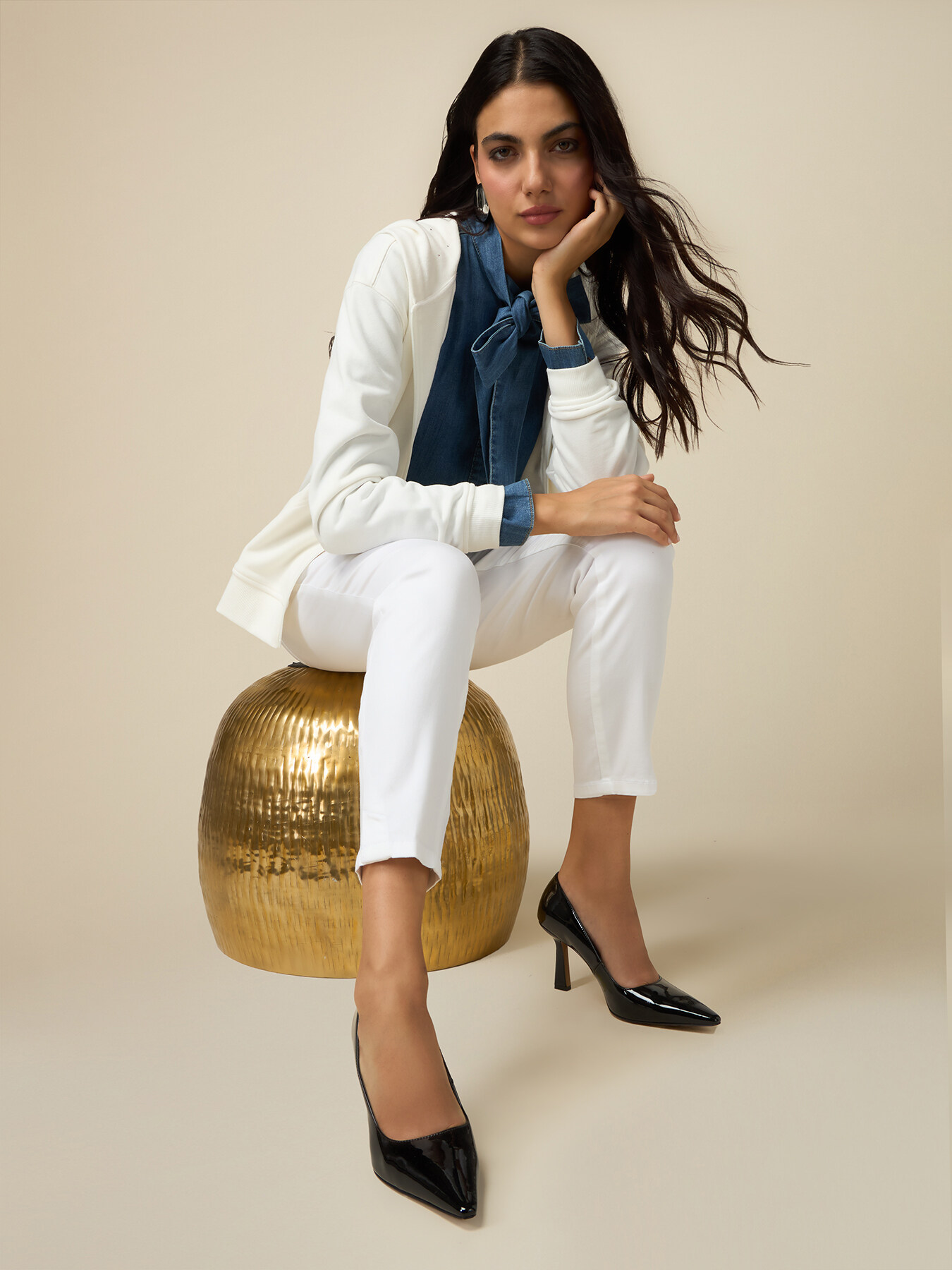 Pantalon skinny cinq poches, réalisé en confortable mélangé, OLTRE