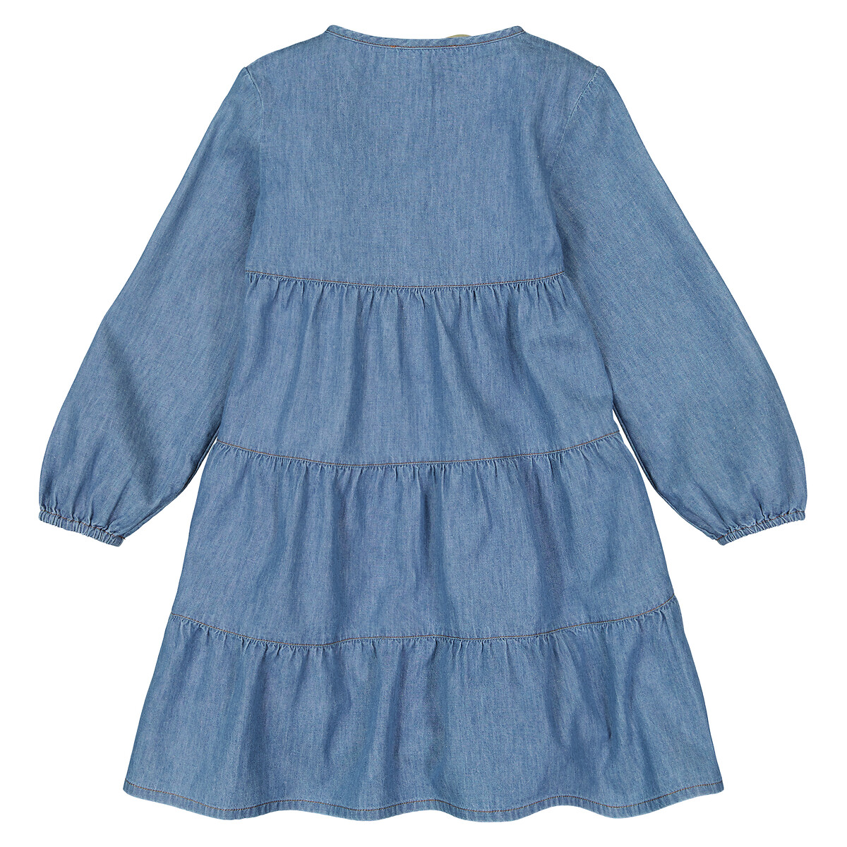 Denim dungaree dress, 3-12 years, double stonewashed, La Redoute  Collections