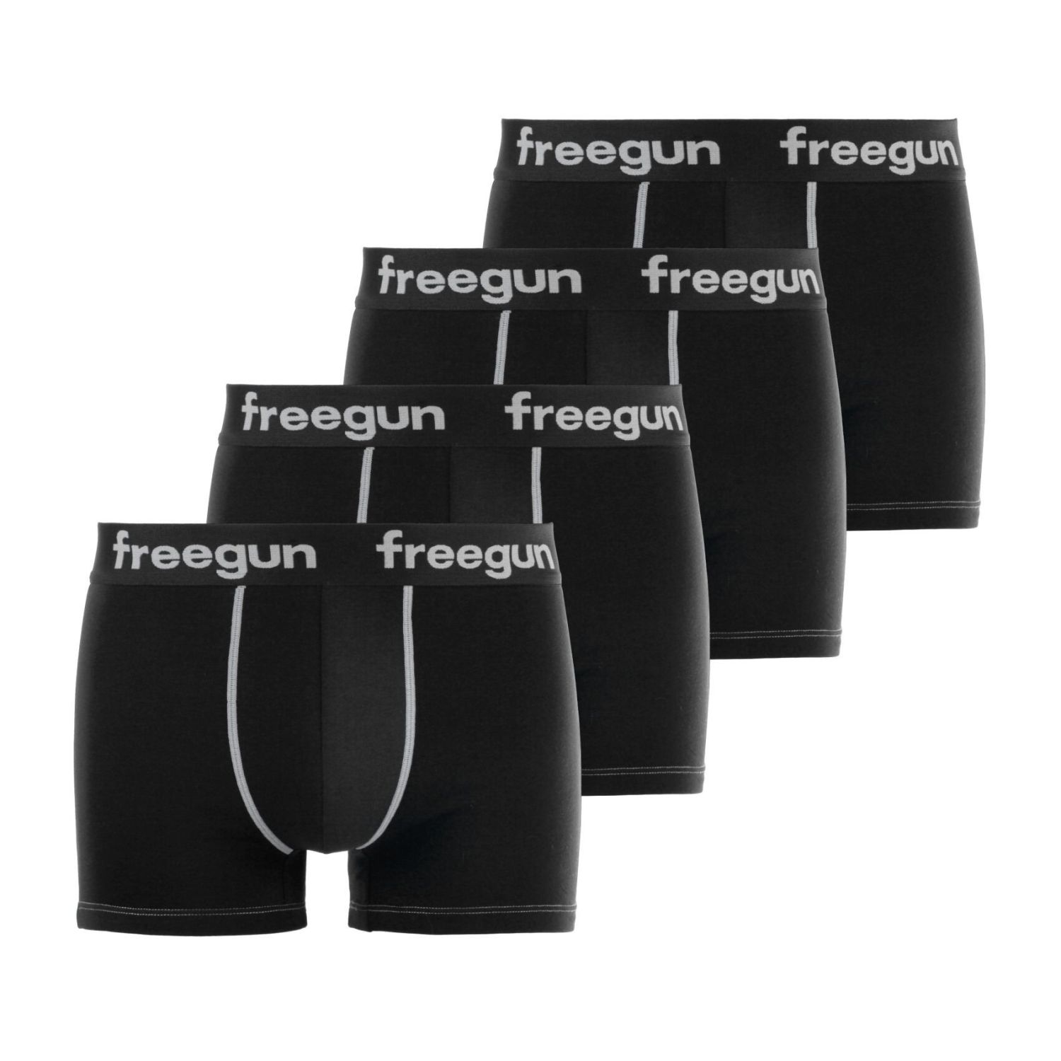 Lot De 4 Boxers Coton Uni, FREEGUN