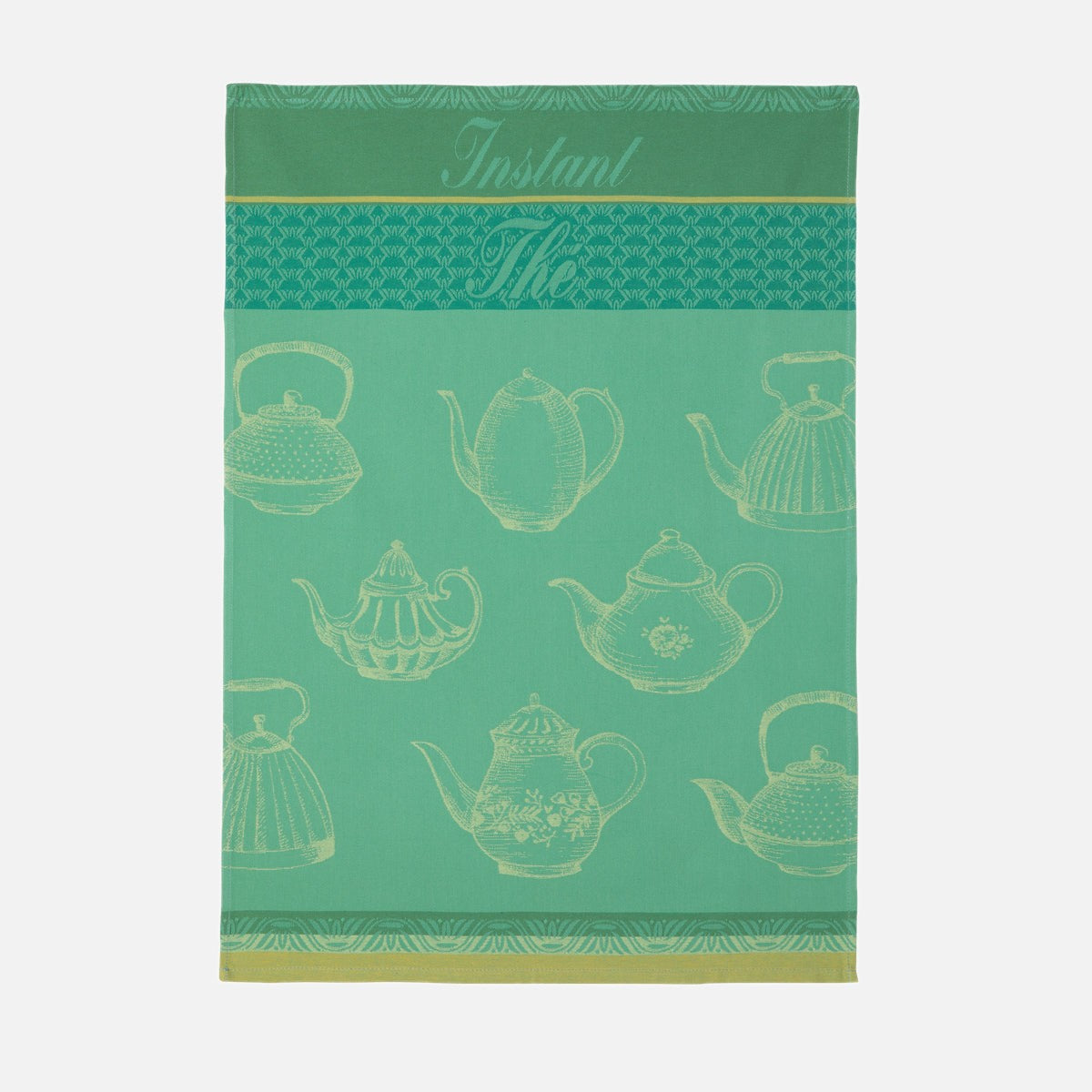Torchon jacquard en coton INSTANT THÉ VERT, COUCKE