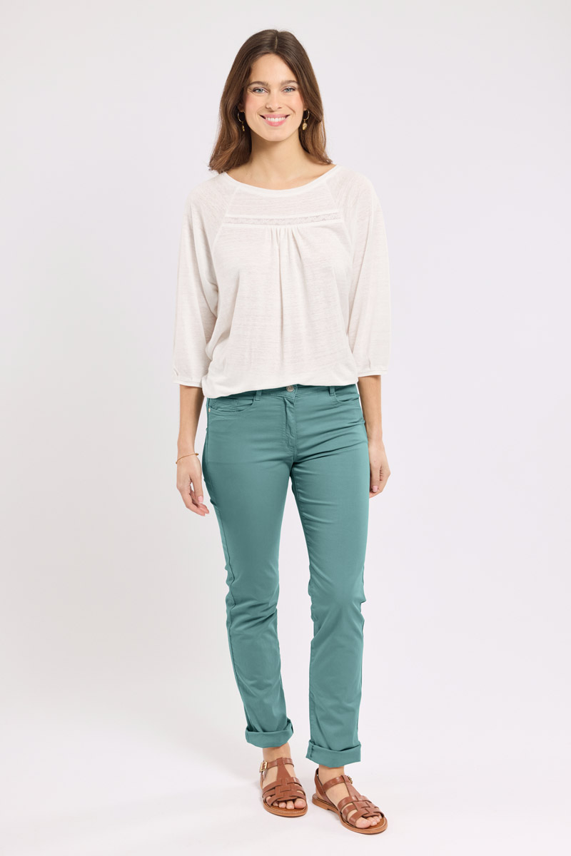 Pantalon coupe droite en coton, ARMOR-LUX