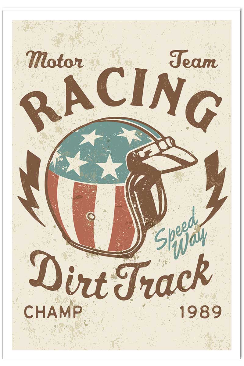 Affiche vintage motor racing, HEXOA