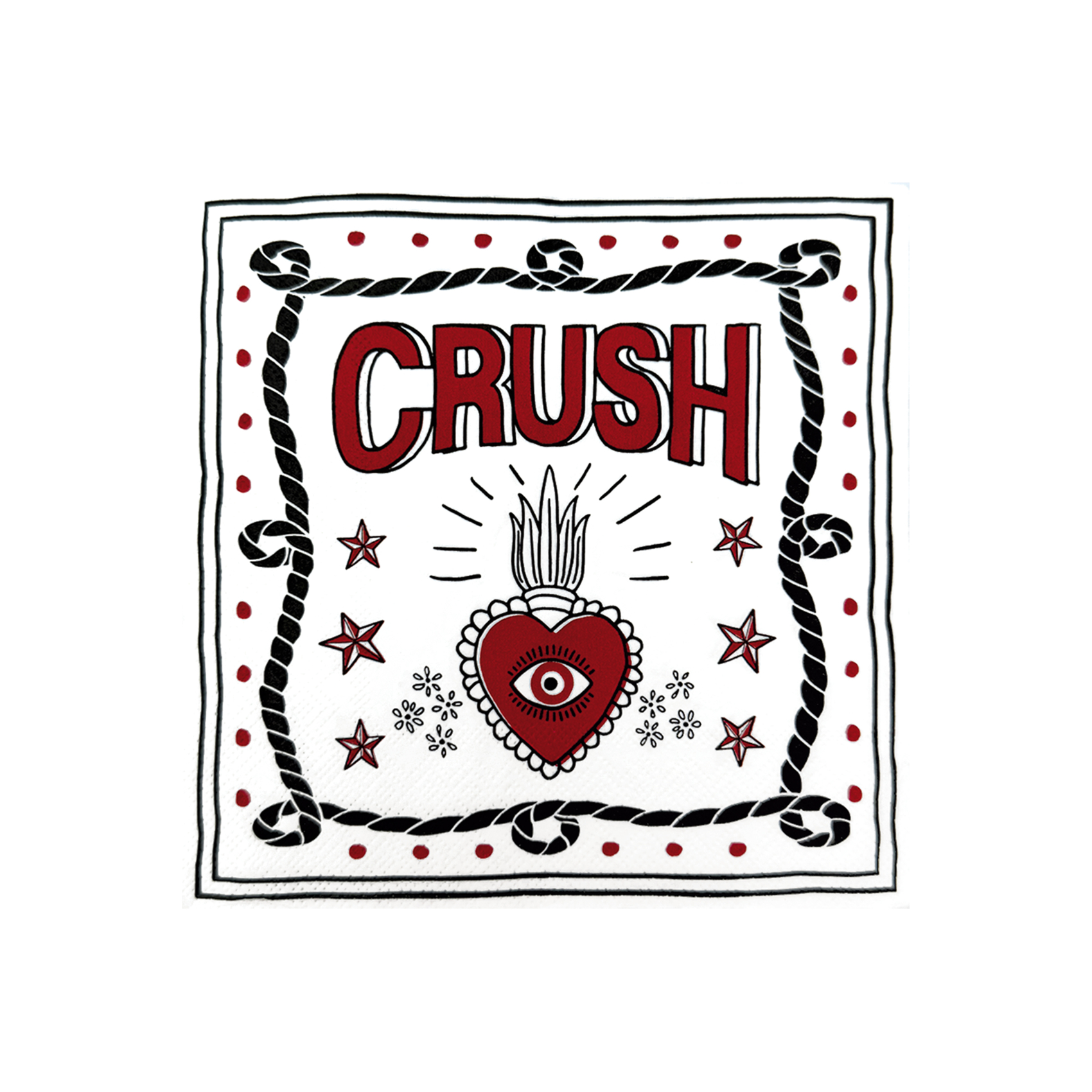 Lot de 20 serviettes en papier recyclé imprimées CRUSH, OPJET