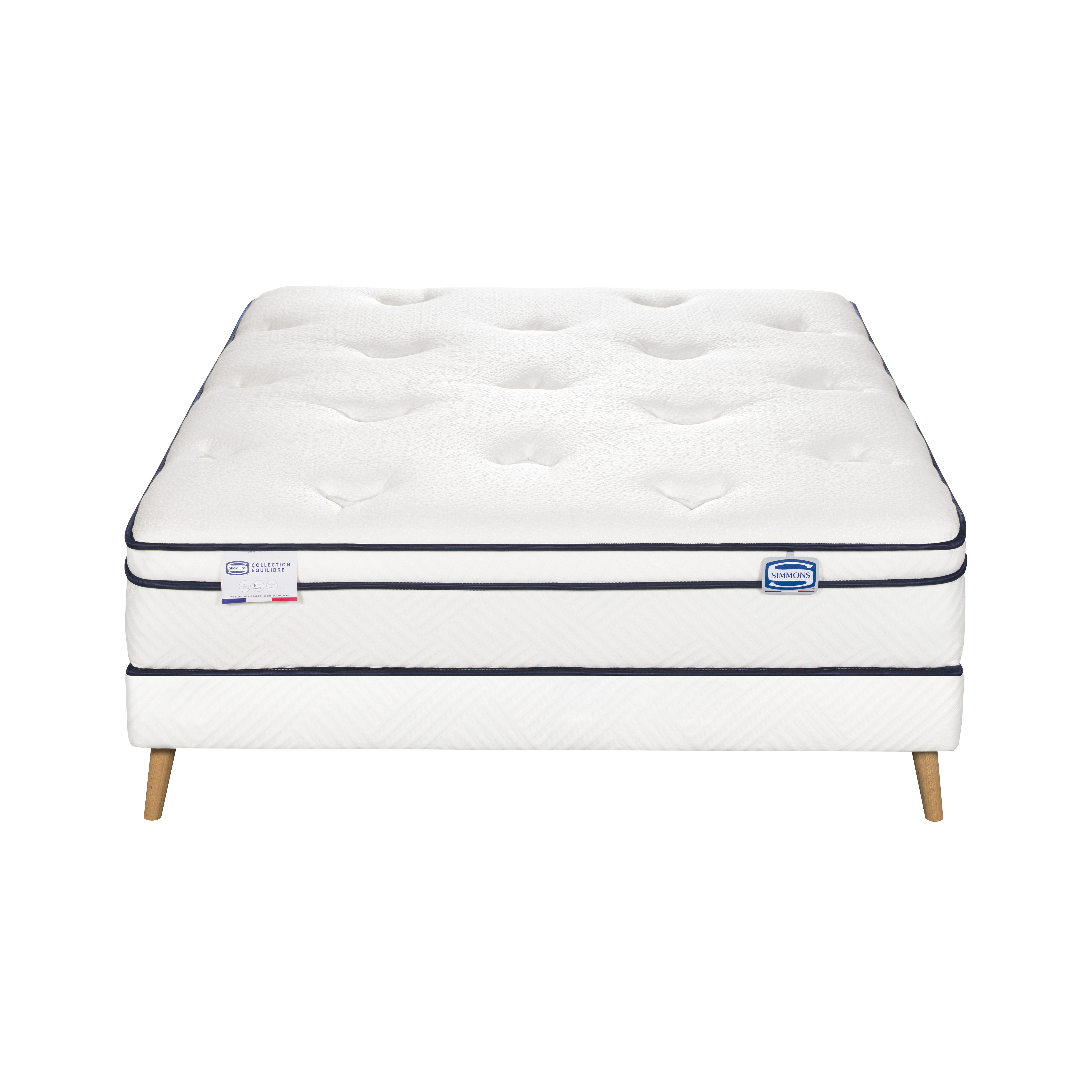 Ensemble L'INEGALE, matelas Hybride 160x200, ferme, H27 + 2 sommiers, SIMMONS