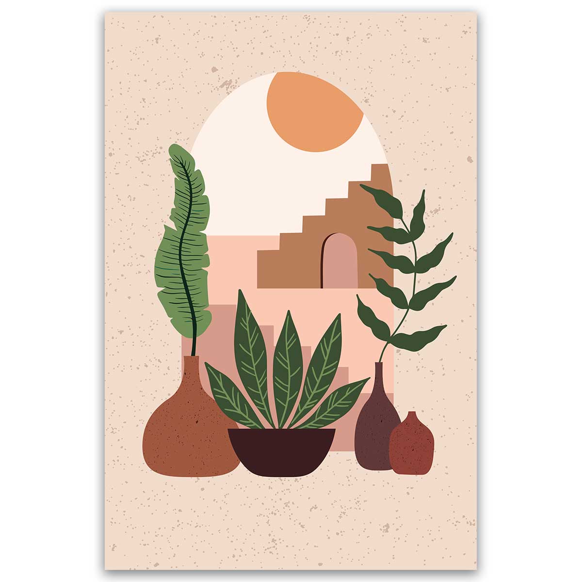 Tableau illustration plantes et architecture, HEXOA