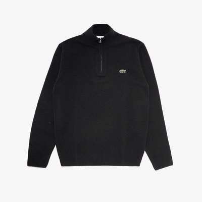 Embroidered Logo Wool Jumper with Half Zip LACOSTE