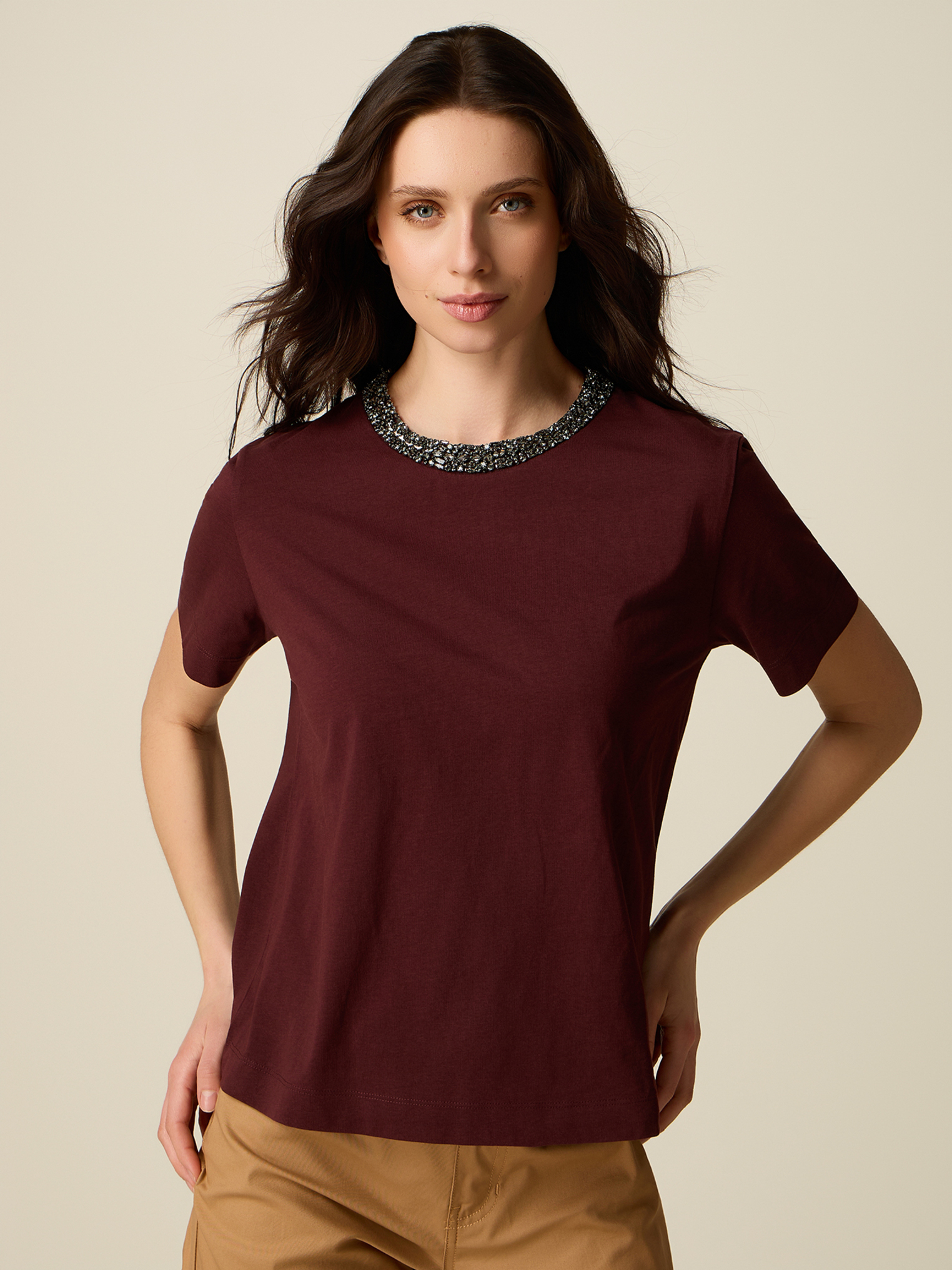 T-shirt avec col bijou, OLTRE