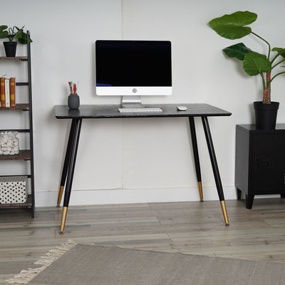 Bureau multi table L110CM style industriel imitation bois et pieds métal MEUBLES COSY