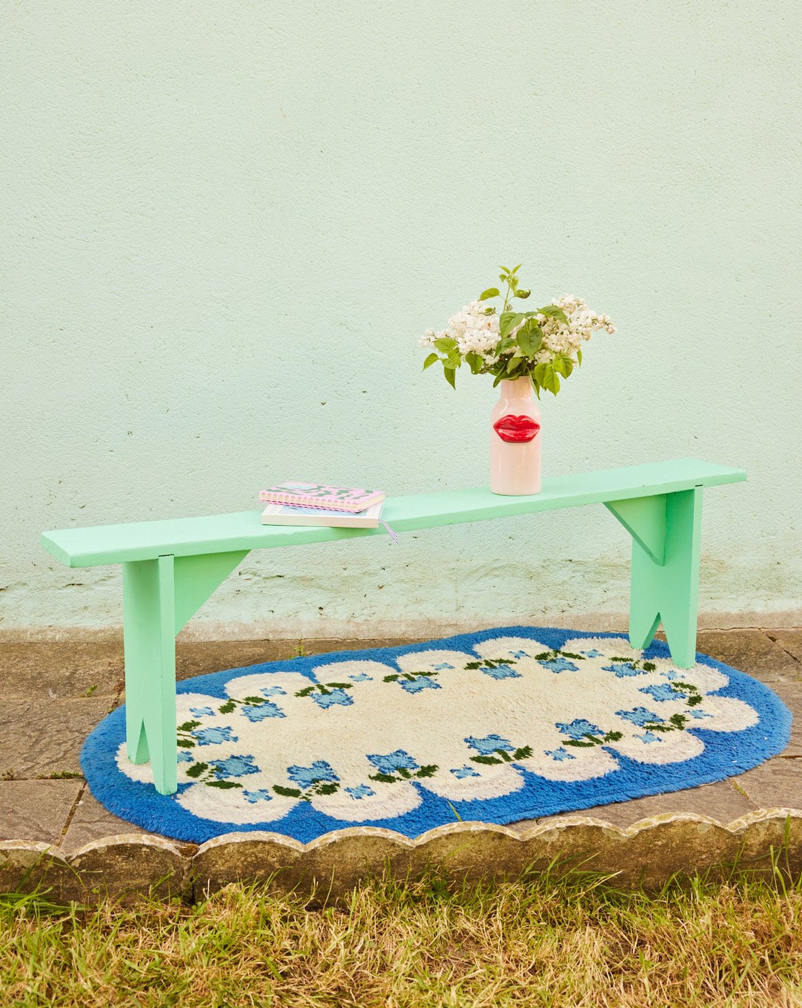 Banc de ferme turquoise Victor N°28 - Bon état, DEBONGOUT