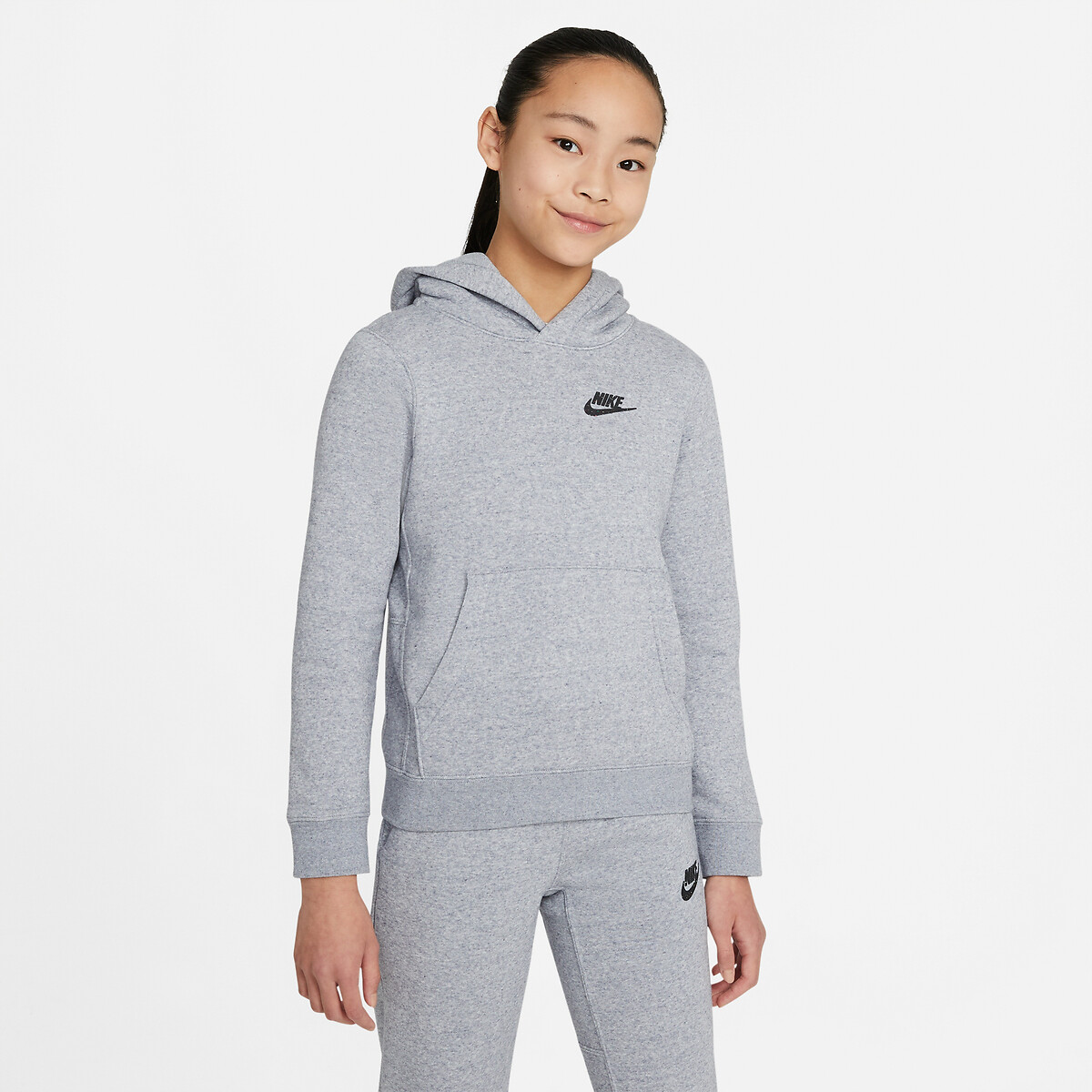 Recycled hoodie in organic cotton mix, 6-16 years , charcoal grey, Nike ...