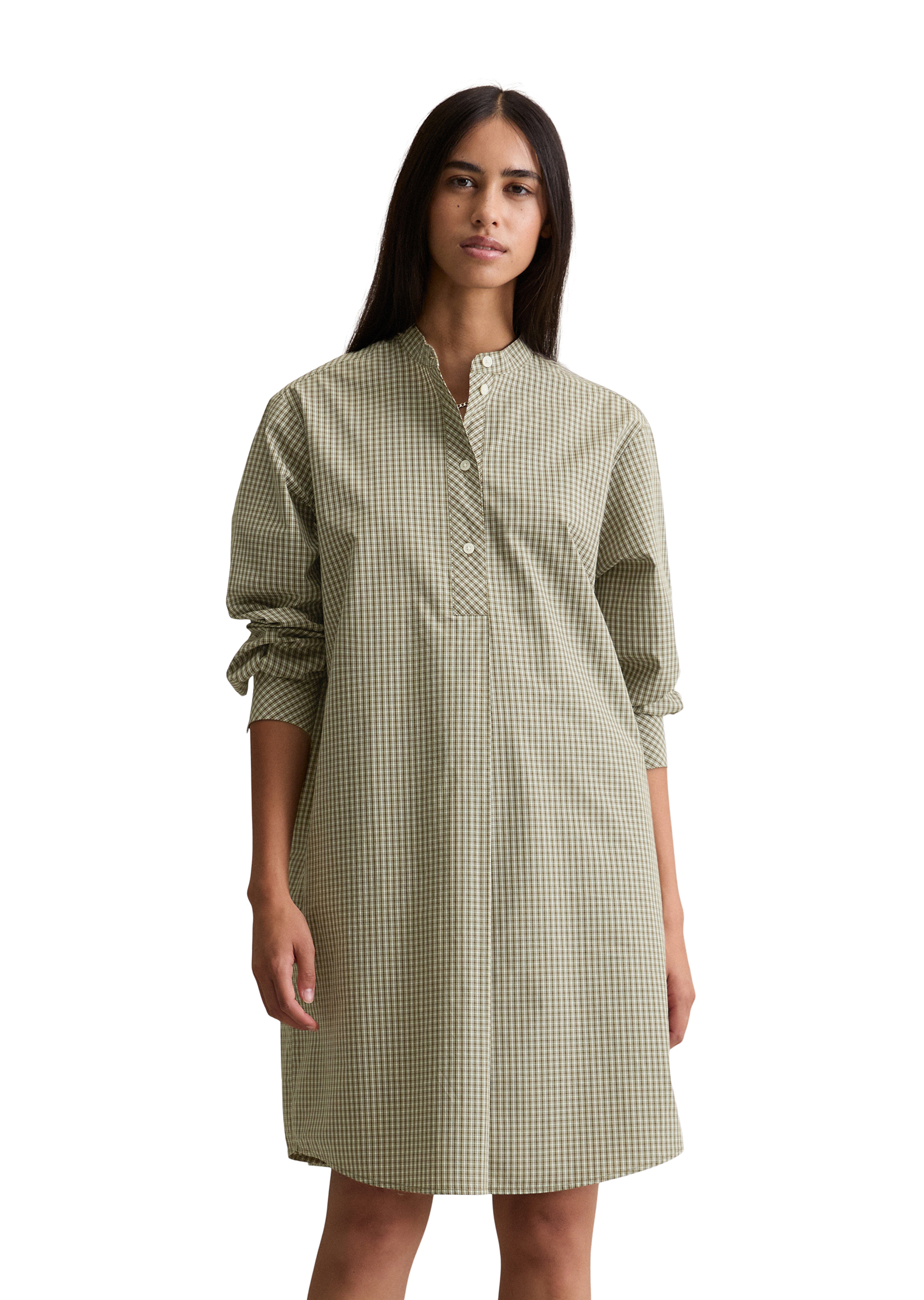 Robe à carreaux relaxed en popeline Papertouch, MARC O’POLO DENIM