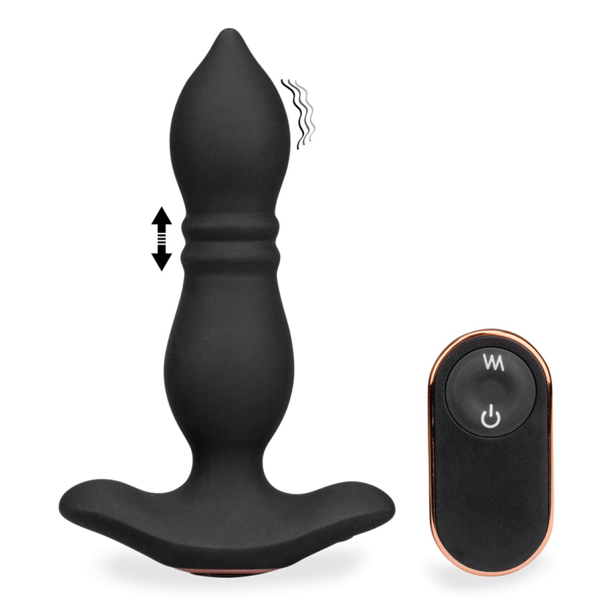 Plug gode anal de luxe télécommandé vibrations et va-et-vient verso noir  Love And Vibes | La Redoute