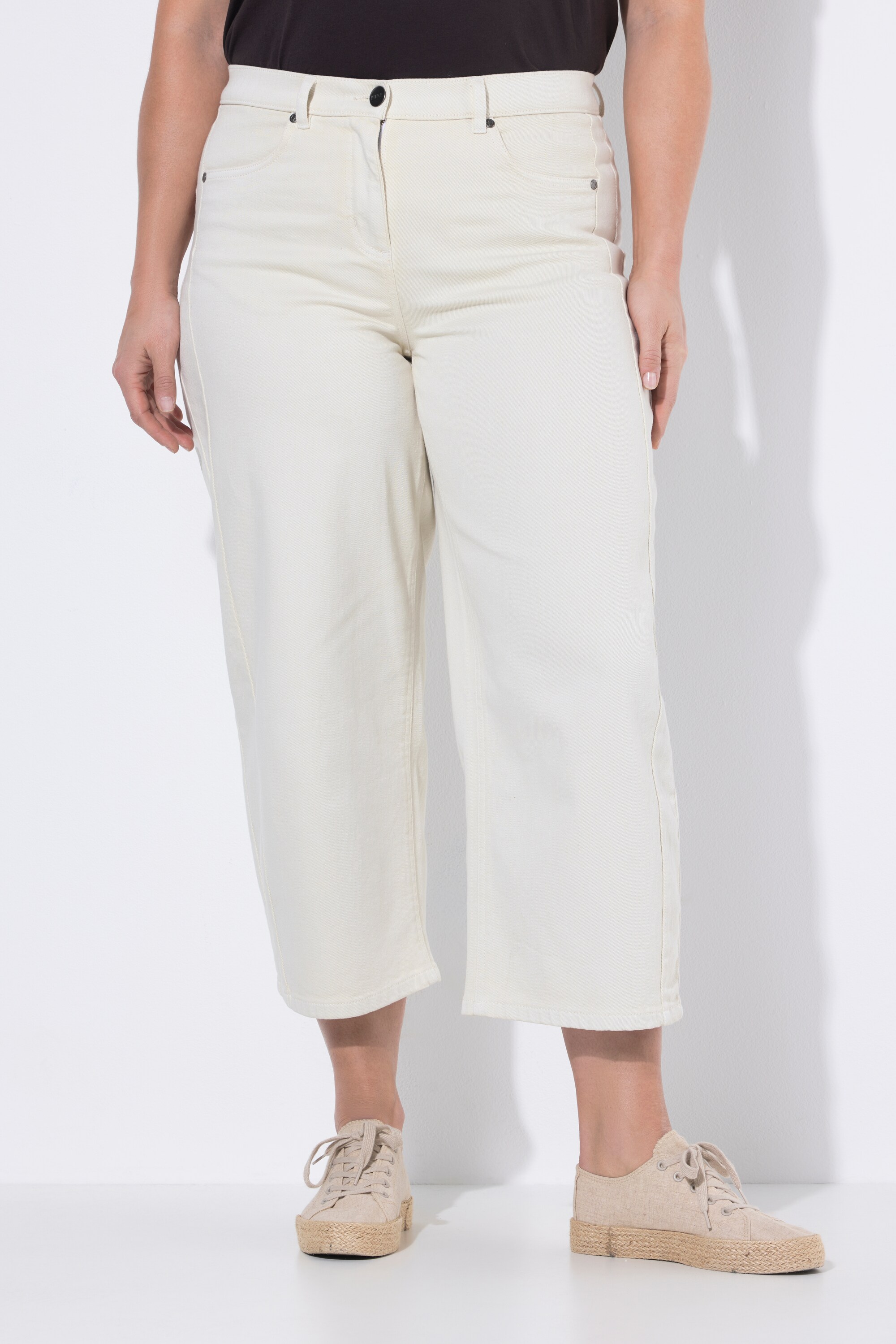 Jean Barrel en coton bio, jambe très large, ULLA POPKEN