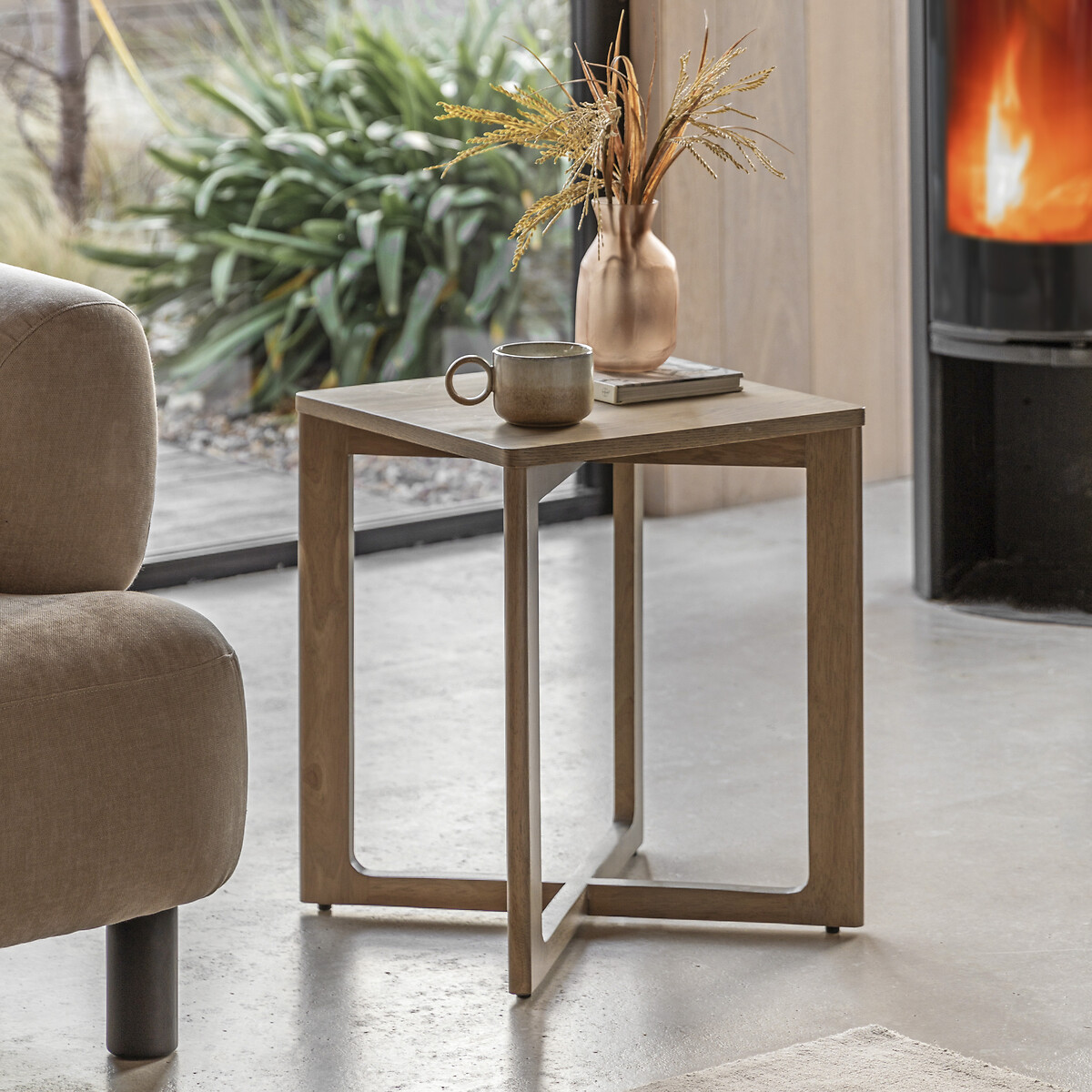 Pasco Oak Square Side Table, ÉDITÉ