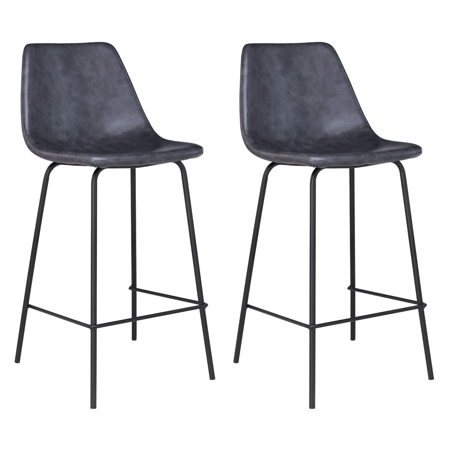 Lot de 2 tabourets de bar vintage, LUCIEN, HAPPY GARDEN