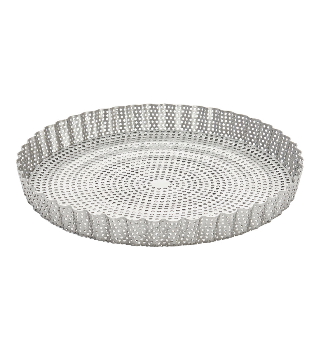 Moule à tarte - ø24 cm - cannelé inox perforé fond démontable, DE BUYER
