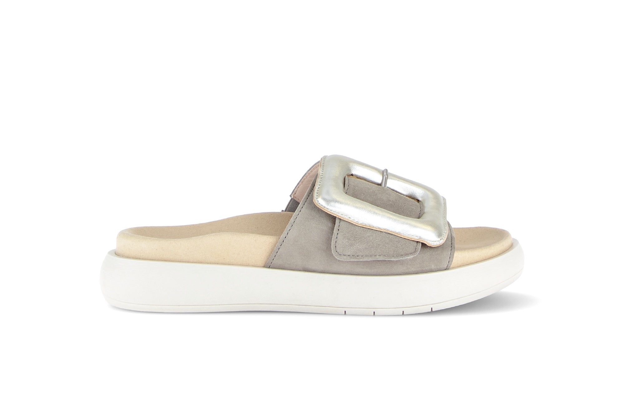 Mules en cuir à talon compensé, GABOR