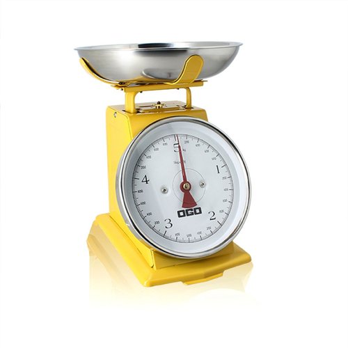 Balance de cuisine mécanique en inox jaune 5kg/20g jaune Ogo