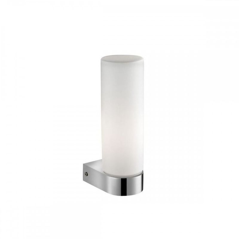 applique salle de bain polo chrome & blanc led e14 1x5 w h21,5
