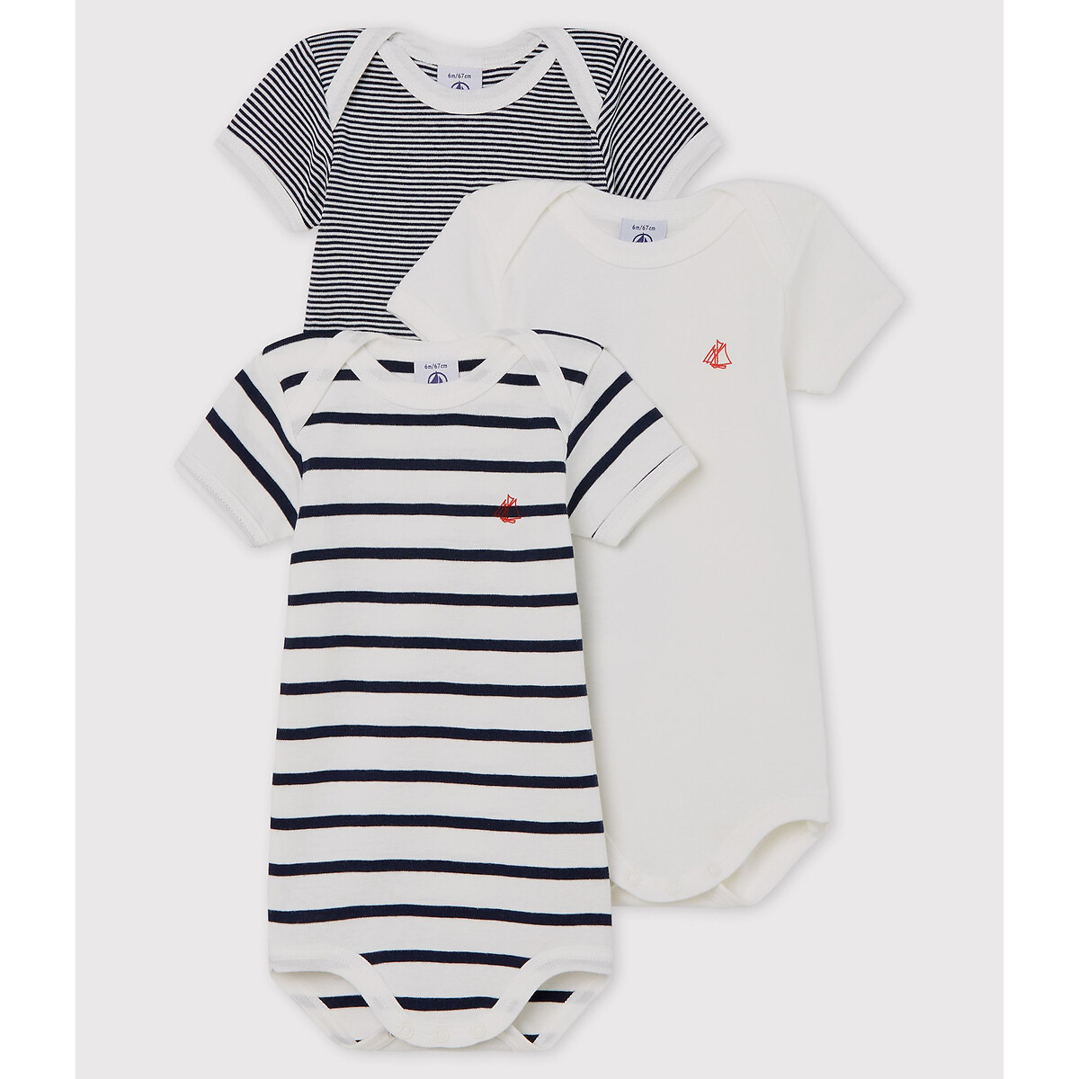 Pack of 3 Bodysuits in Organic Cotton, 3 Months-3 Years