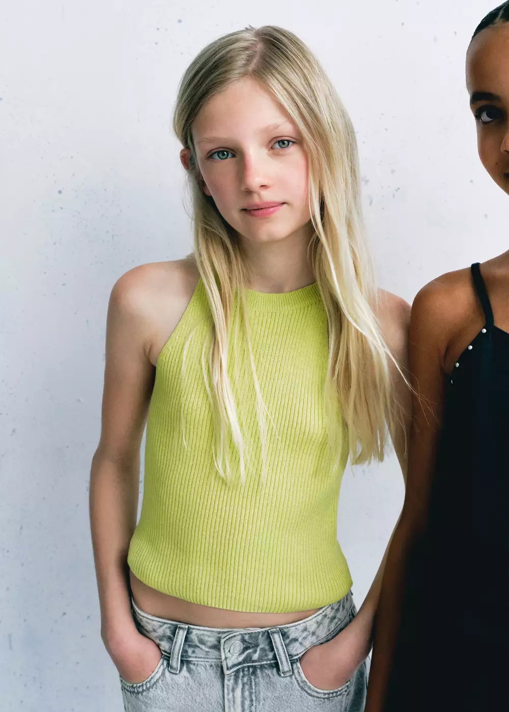 Top halter en maille côtelée, MANGO KIDS