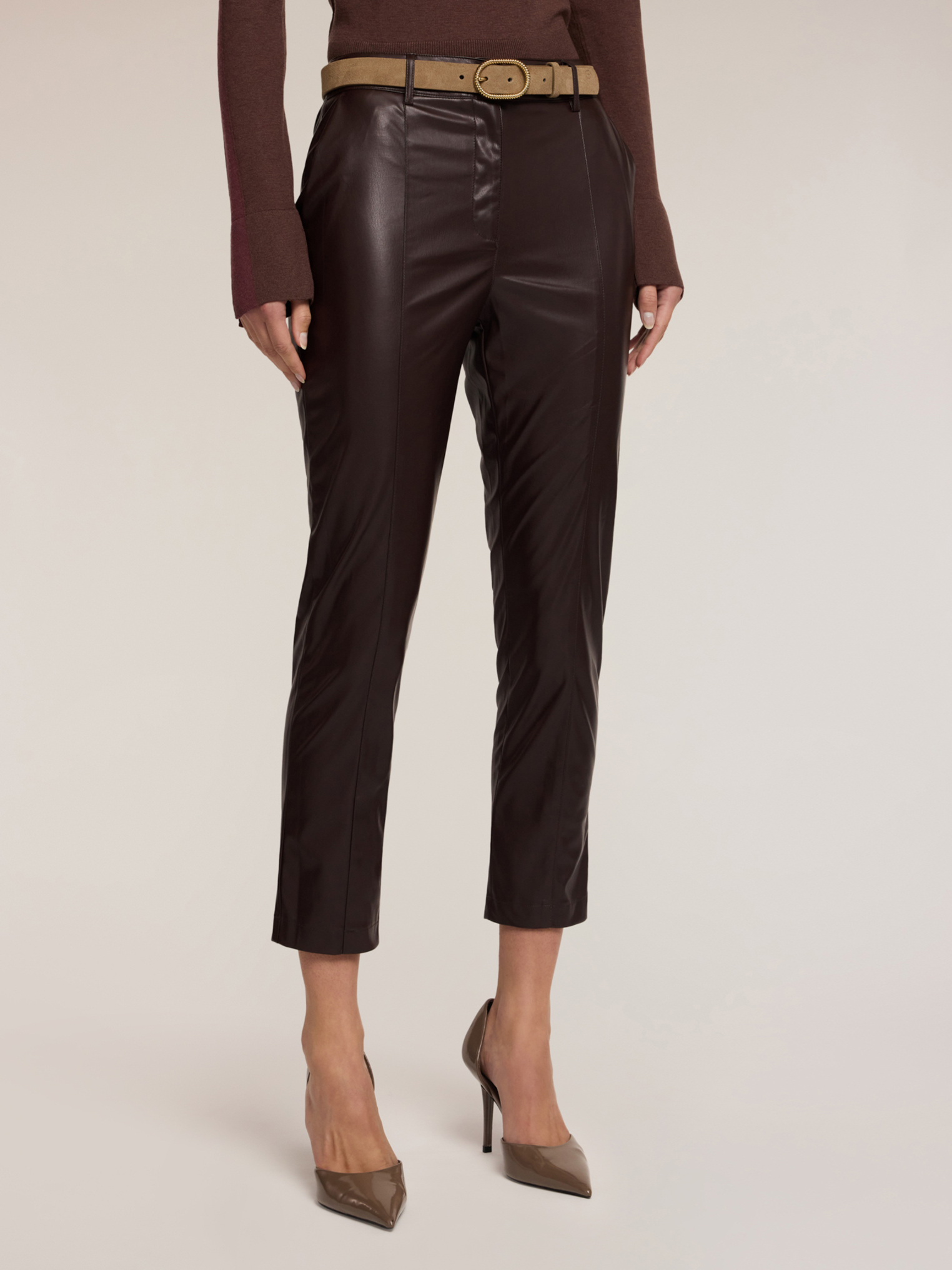 Pantalon slim fit en tissu enduit, MOTIVI