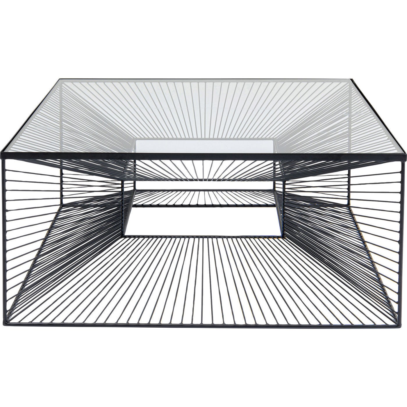Table basse carrée en verre et acier, DIVINE, KARE DESIGN