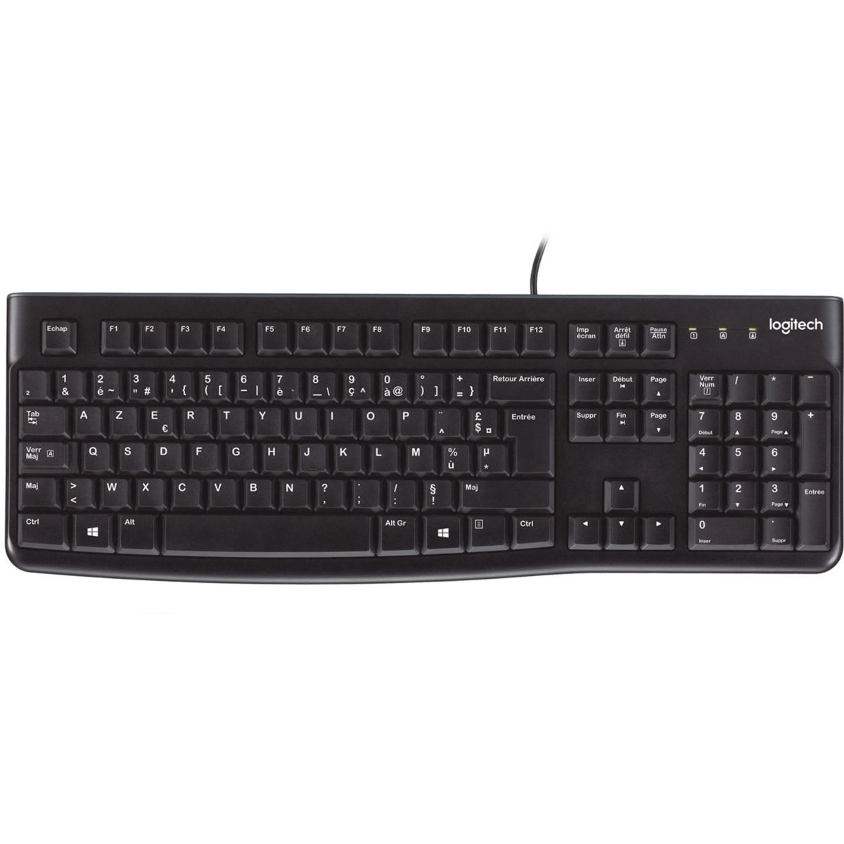 Clavier filaire K120 USB touches silencieuses, LOGITECH