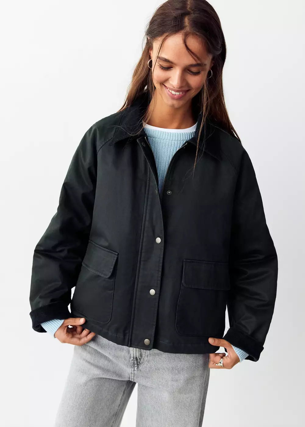 Parka col velours côtelé, MANGO TEEN