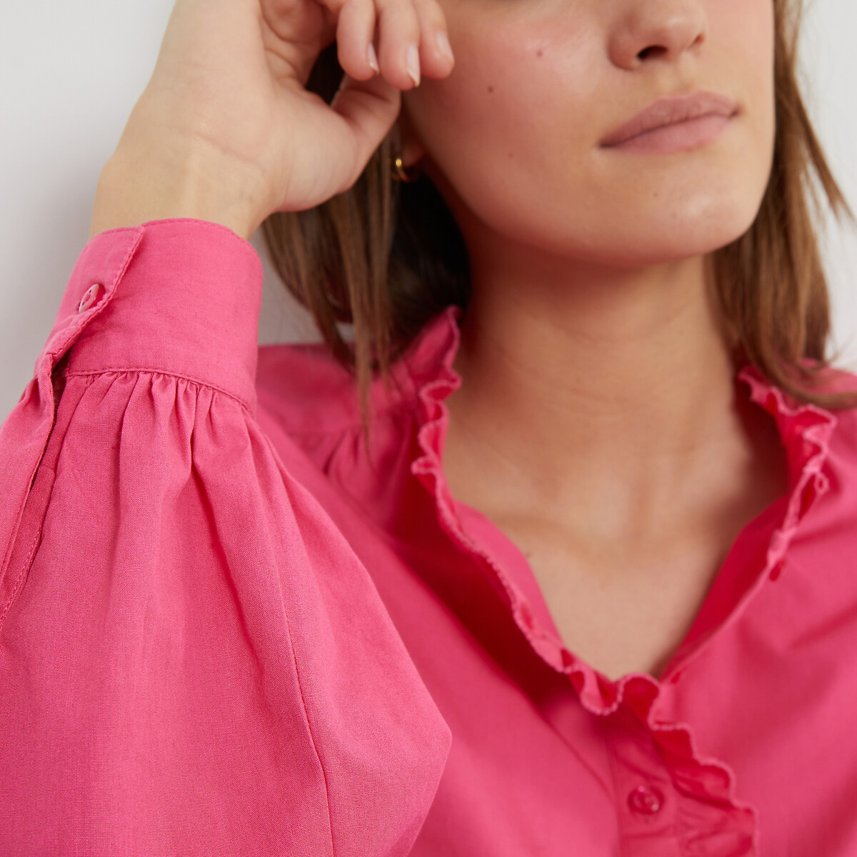 Pink Ruffle Shirt