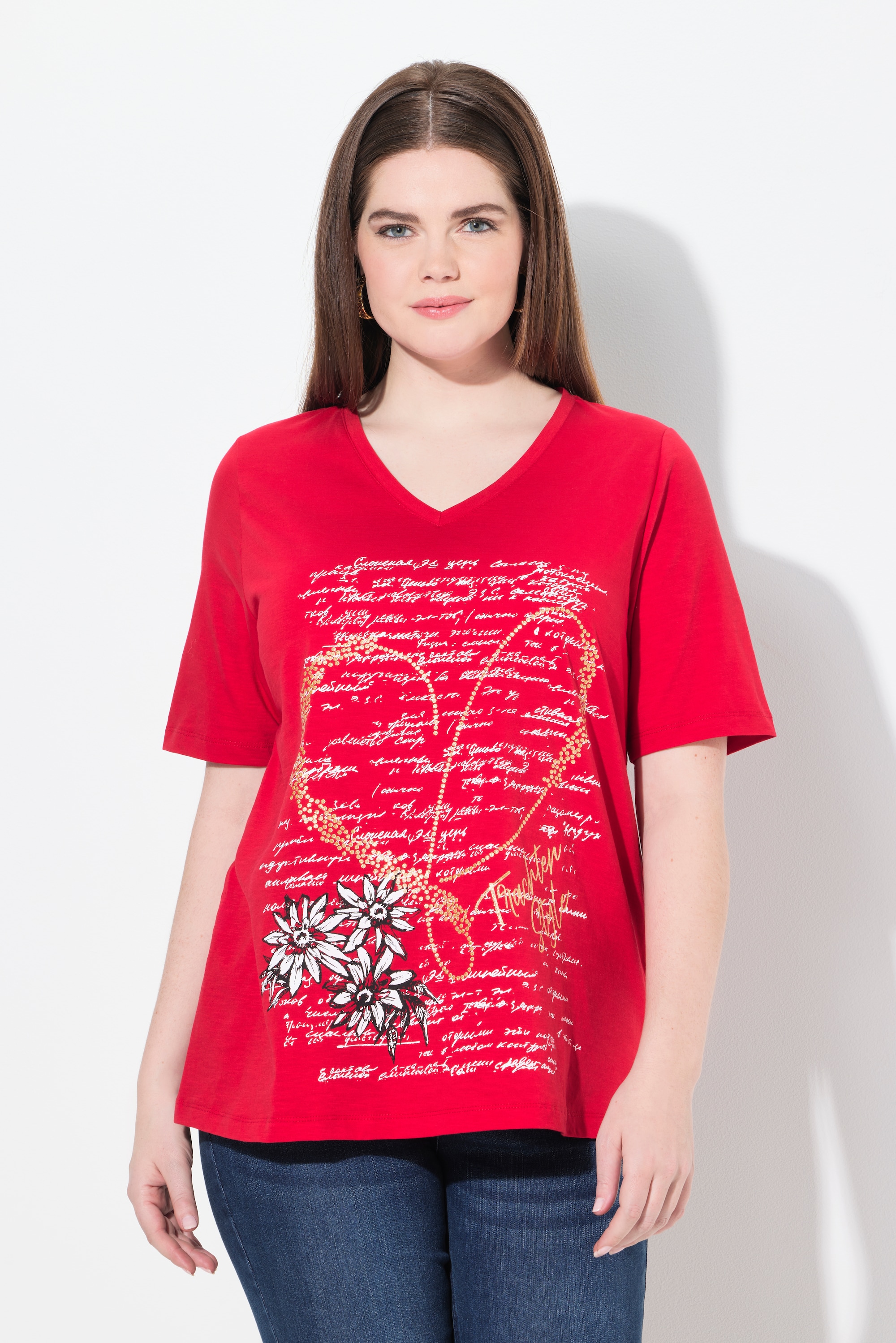T-shirt motif traditionnel bavarois. Col, ULLA POPKEN